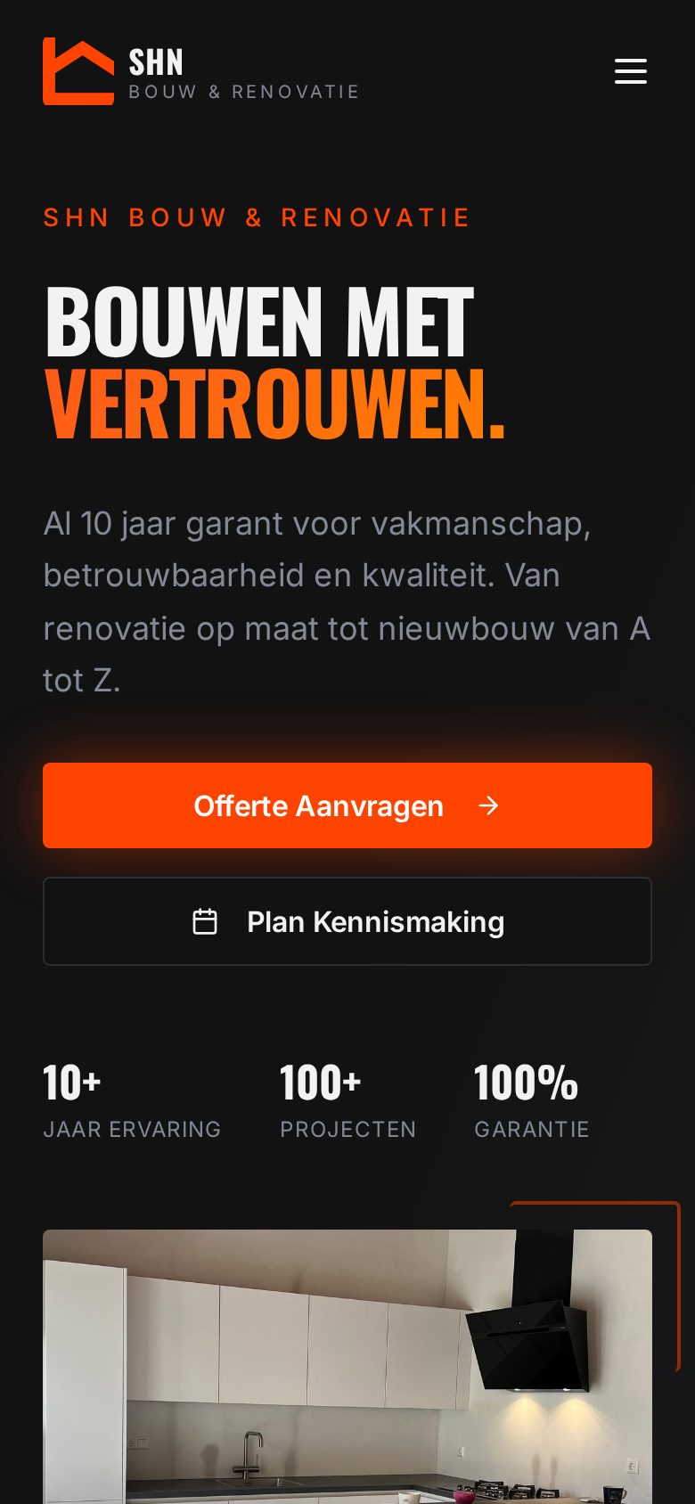 SHN Bouw on mobile