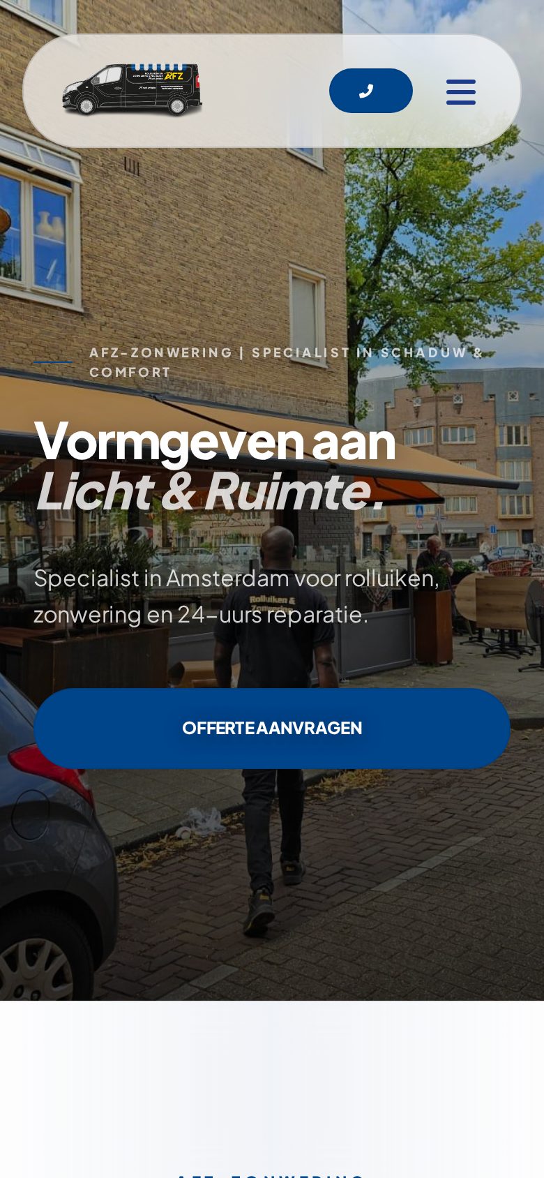 AFZ Zonwering on mobile